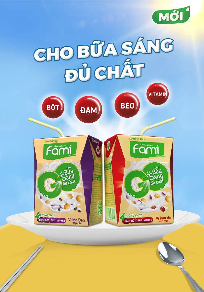 Vinasoy chính thức ra mắt sữa đậu nành Fami GO - Bữa sáng đủ chất và tiện lợi cho người bận rộn